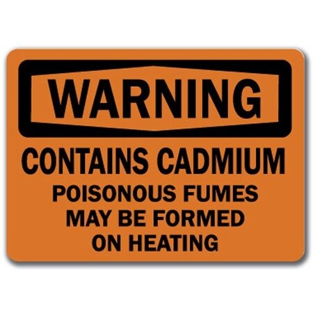 Signmission Safety Sign, 14 in Height, Plastic, Cadmium Fumes WS-Cadmium Fumes
